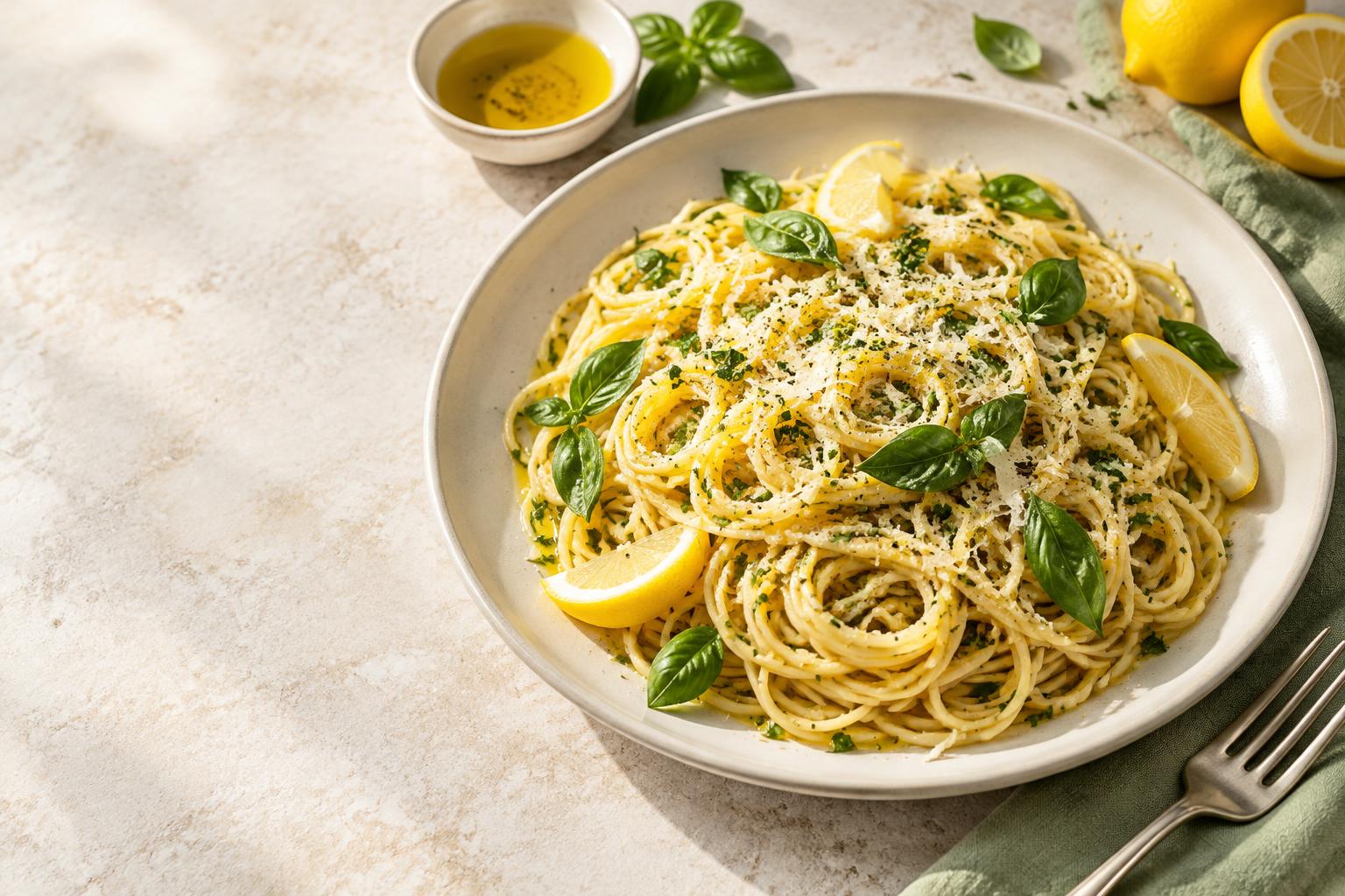Lemon & basil pasta